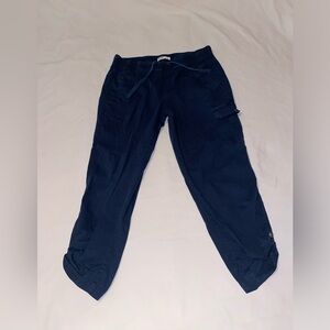 Sonoma navy blue women’s pants with button style bottom — size:12.